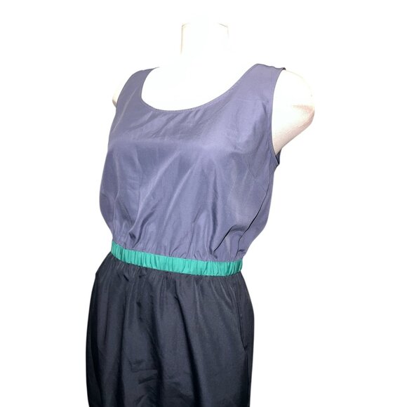 Banana Republic Womens Sleeveless Colorblock Dress Blue & Black Size 8 (Medium) - Picture 7 of 15